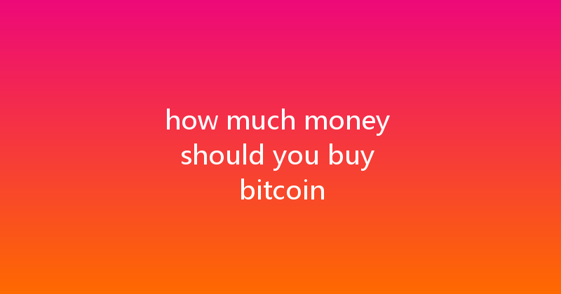 how much money should you buy bitcoin 