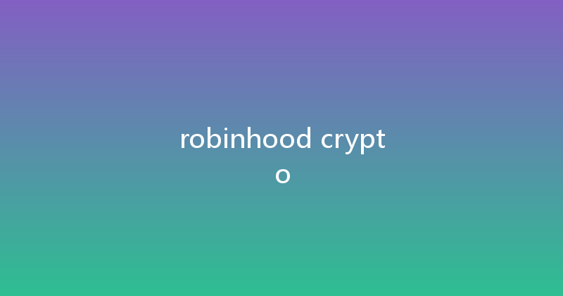 robinhood crypto 
