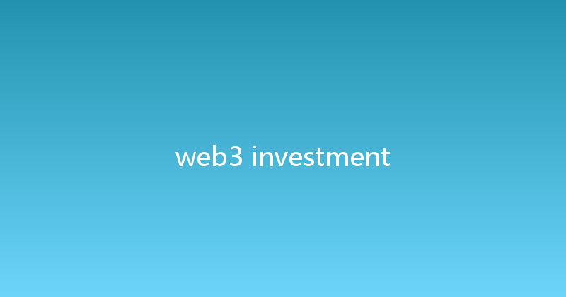 web3 investment 